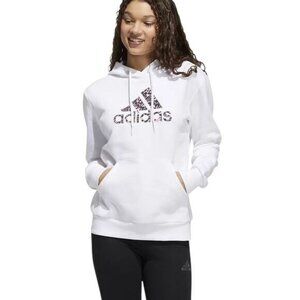 Adidas Women’s Badge of Sport Fleece Lined Hoodie , White, size 1X